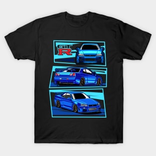 NISSAN skyline r34 gtr godzilla jdm japan paul walker fast and furious T-Shirt